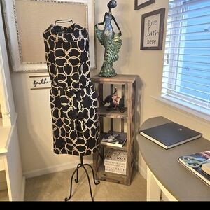 Talbots Elegant Black and Beige/Taupe Dress